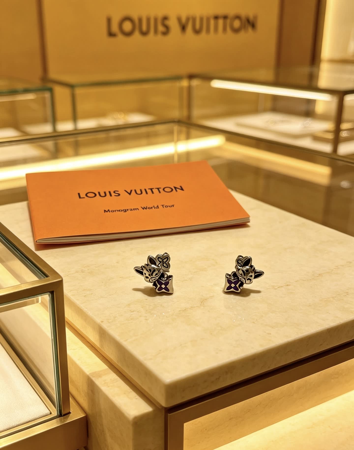 Louis Vuitton Silver Earrings with Monogram
